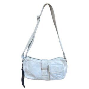 Genuine Belstaff Antique Ice Leather Baguette Cossbody Shoulder Bag NWT Purse